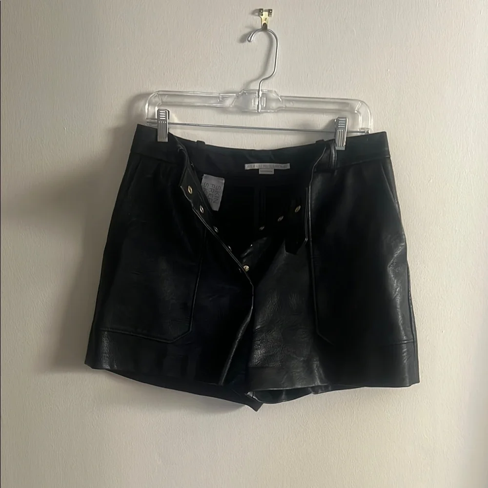 Stella McCartney Black Leather Shorts - Picture 3 of 6